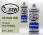 Preview: Mercedes-Benz, Horizon Blue Metallic, 347 / 5347: 400ml Sprühdose + 400ml Klarlack - Set, von ATW Autoteile West.